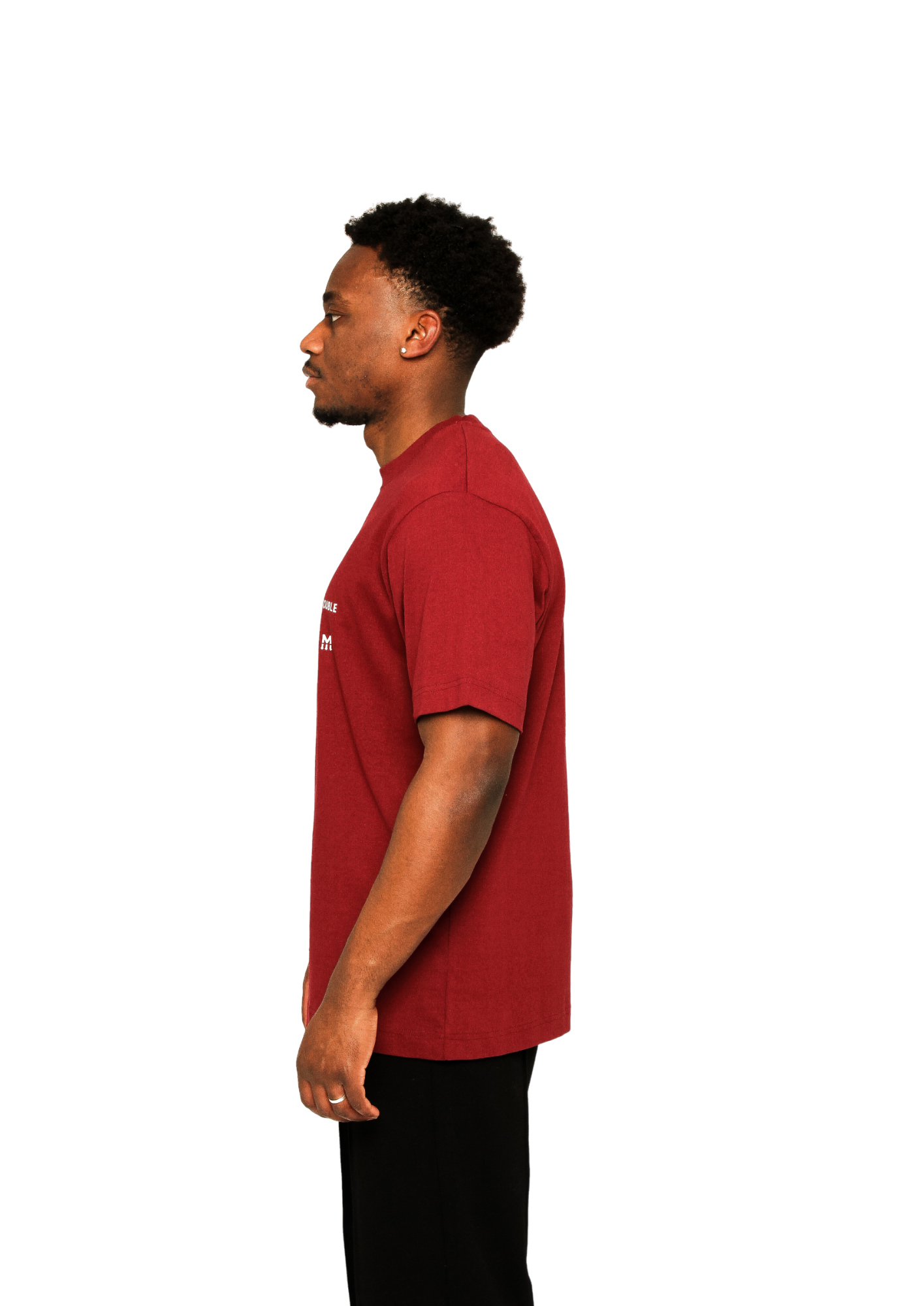 DOUBLE M TEE BURGUNDY