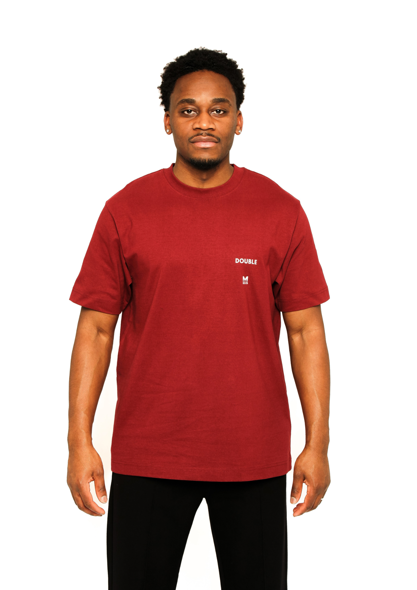 DOUBLE M TEE BURGUNDY