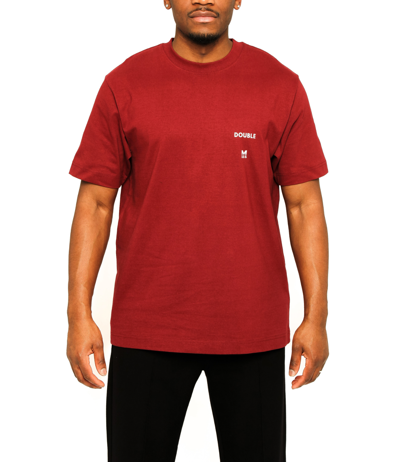 DOUBLE M TEE BURGUNDY